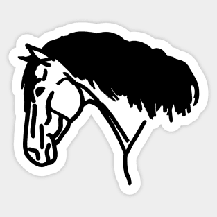 thick mane horse Sticker